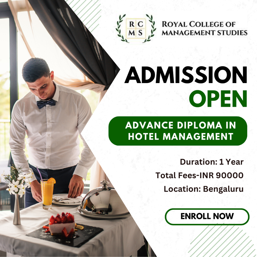 Advance Diploma in Hotel Management at ROYAL COLLEGE OF MANAGEMENT STUDIES, Bengaluru/Bangalore
